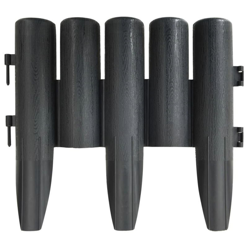 vidaXL zāliena apmales, 36 gab., antracītpelēkas, 10 m, PP