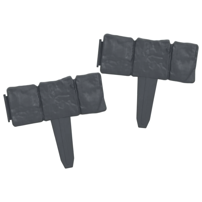 vidaXL zāliena apmales, 41 gab., akmeņu dizains, plastmasa, 10 m