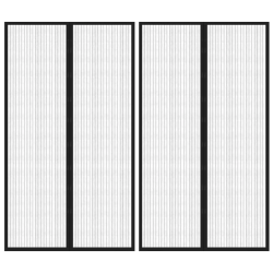 vidaXL durvju moskītu tīkli, 2 gab., ar magnētiem, 200x80 cm, melni