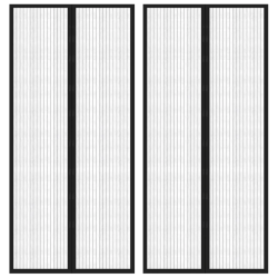 vidaXL durvju moskītu tīkli, 2 gab., ar magnētiem, 210x90 cm, melni