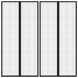 vidaXL durvju moskītu tīkli, 2 gab., ar magnētiem, 220x100 cm, melni