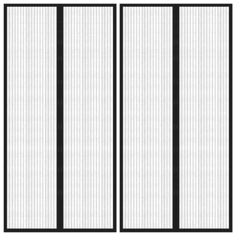 vidaXL durvju moskītu tīkli, 2 gab., ar magnētiem, 220x100 cm, melni