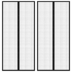 vidaXL durvju moskītu tīkli, 2 gab., ar magnētiem, 220x110 cm, melni