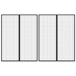 vidaXL durvju moskītu tīkli, 2 gab., ar magnētiem, melni, 230x160 cm