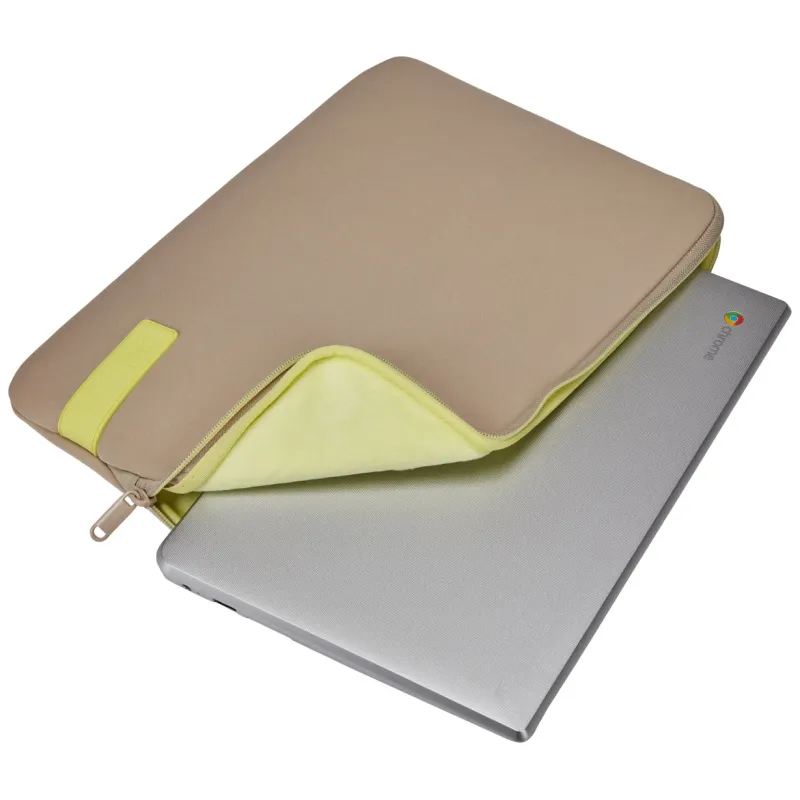 Case Logic 4694 Reflect Laptop Sleeve 14 REFPC-114 Plaza Taupe-Sun-Lime