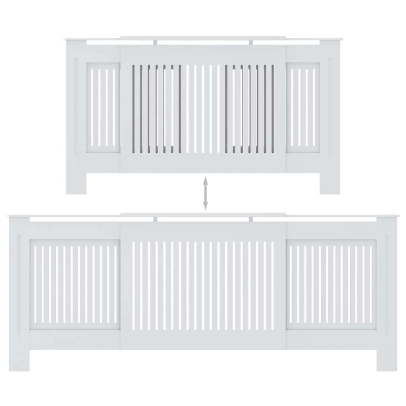vidaXL radiatora pārsegs, balts MDF, 205 cm