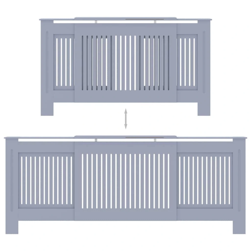 vidaXL radiatora pārsegs, pelēks MDF, 205 cm