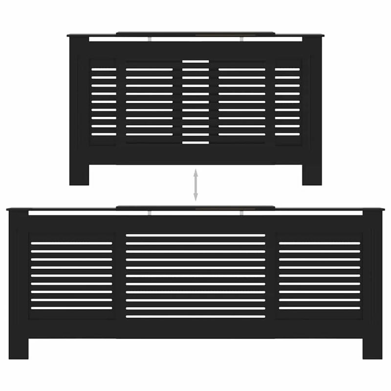 vidaXL radiatora pārsegs, melns MDF, 205 cm