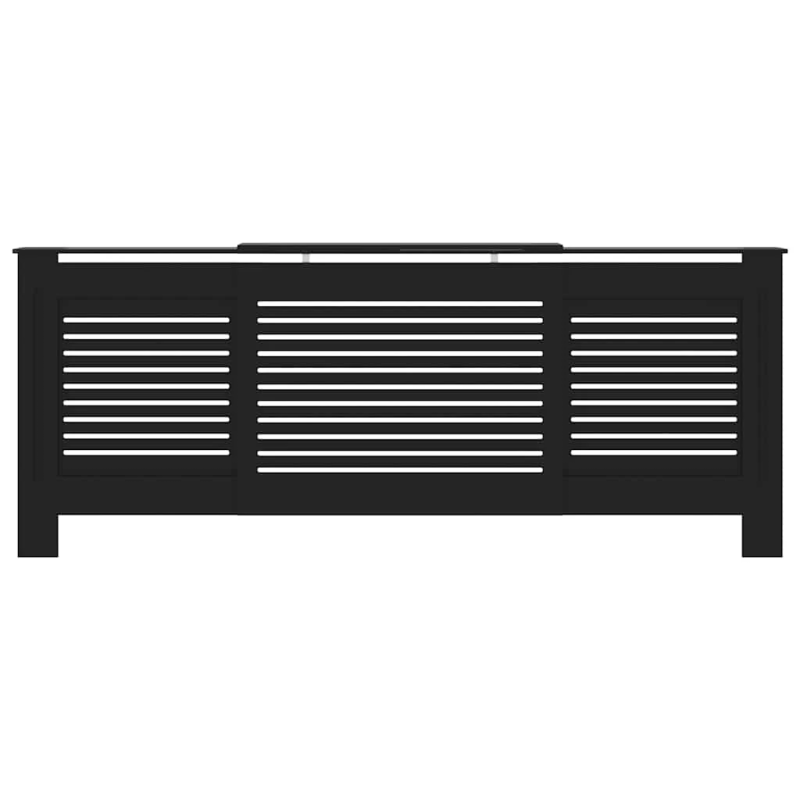 vidaXL radiatora pārsegs, melns MDF, 205 cm