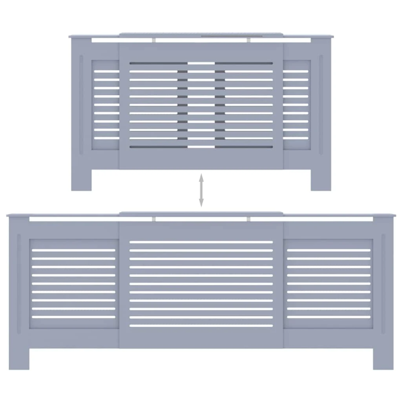 vidaXL radiatora pārsegs, pelēks MDF, 205 cm