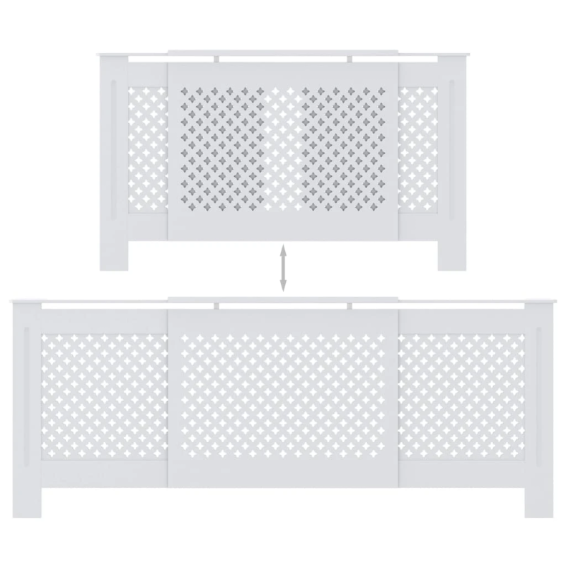vidaXL radiatora pārsegs, balts MDF, 205 cm