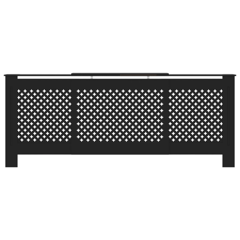 vidaXL radiatora pārsegs, melns MDF, 205 cm
