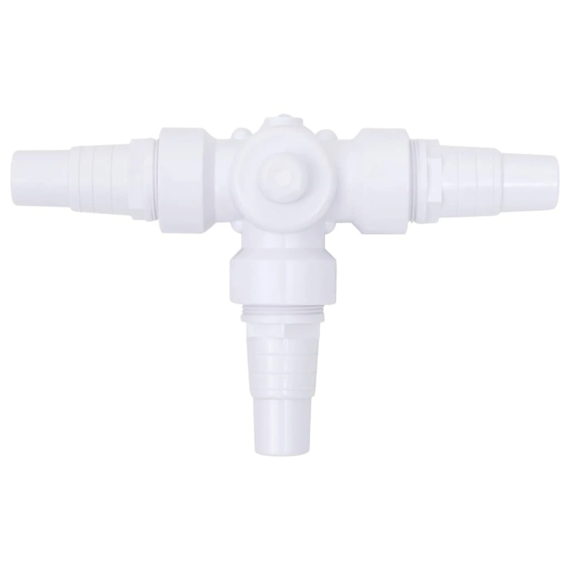 vidaXL baseina trīsvirzienu lodveida vārsts, balts un melns