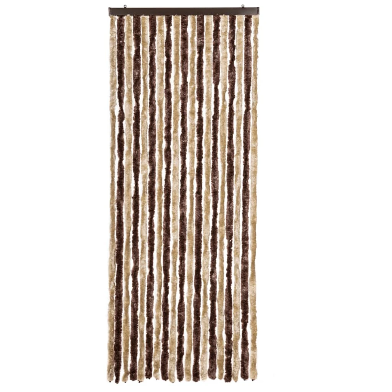 vidaXL kukaiņu aizkars, bēšs un gaiši brūns, 56x200 cm, šenils