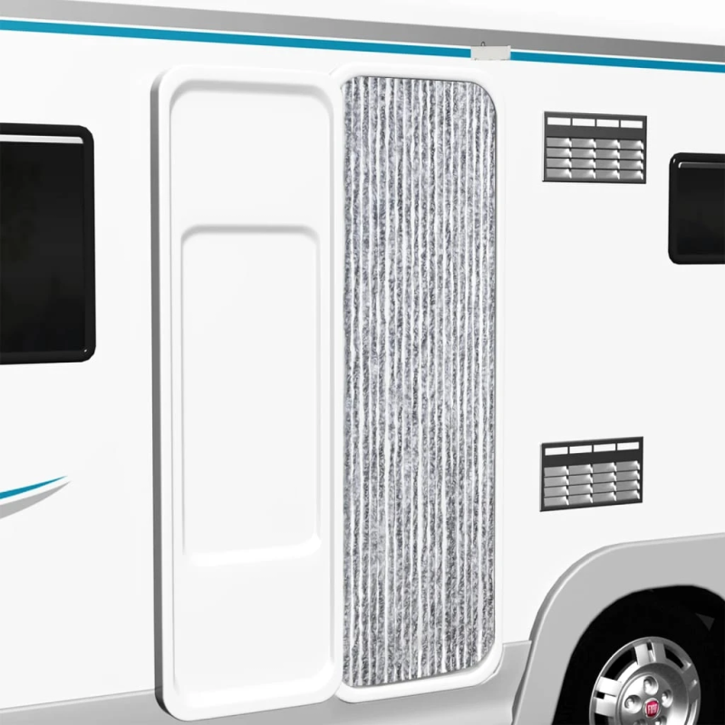 vidaXL kukaiņu aizkars, sudraba krāsa, 56x200 cm, šenils