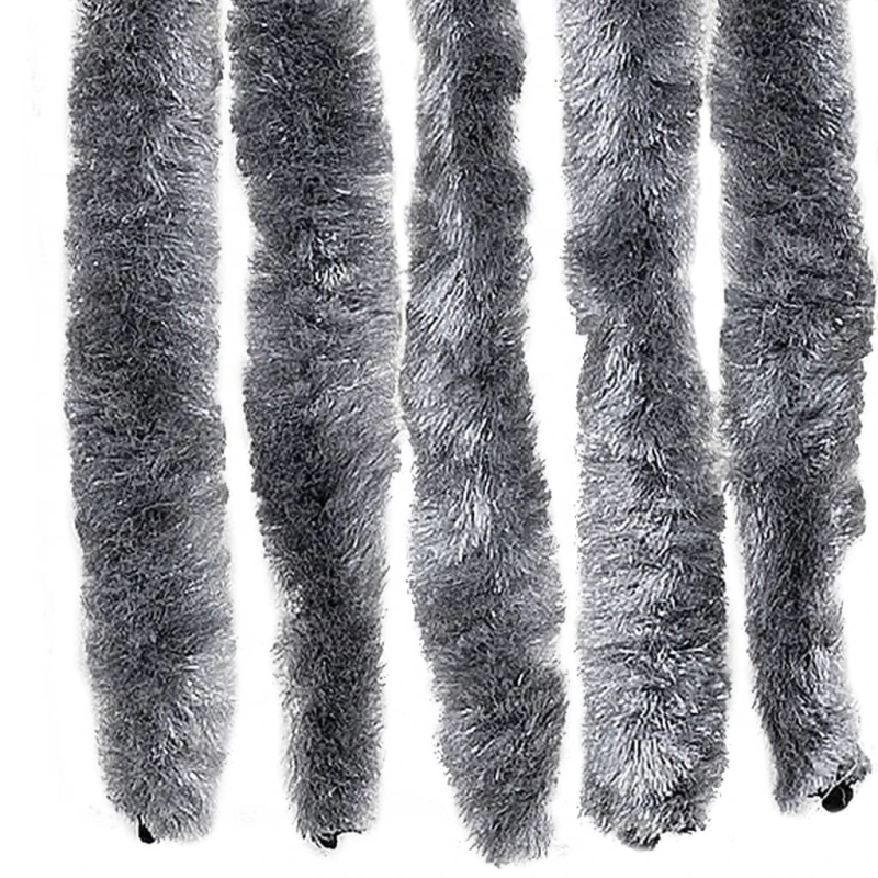 vidaXL kukaiņu aizkars, sudraba krāsa, 118x220 cm, šenils