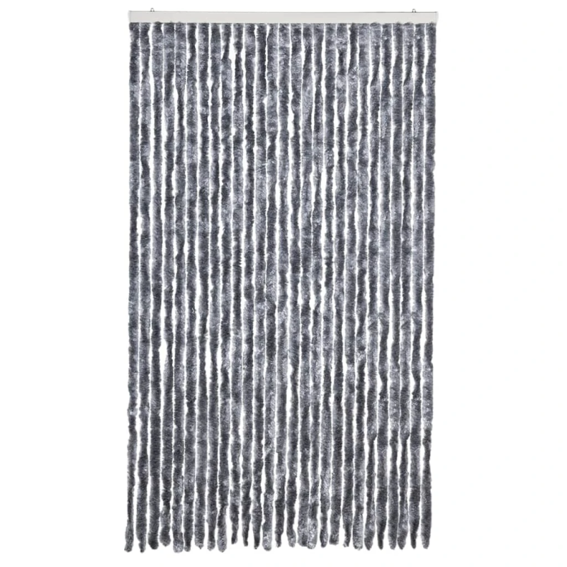 vidaXL kukaiņu aizkars, sudraba krāsa, 118x220 cm, šenils