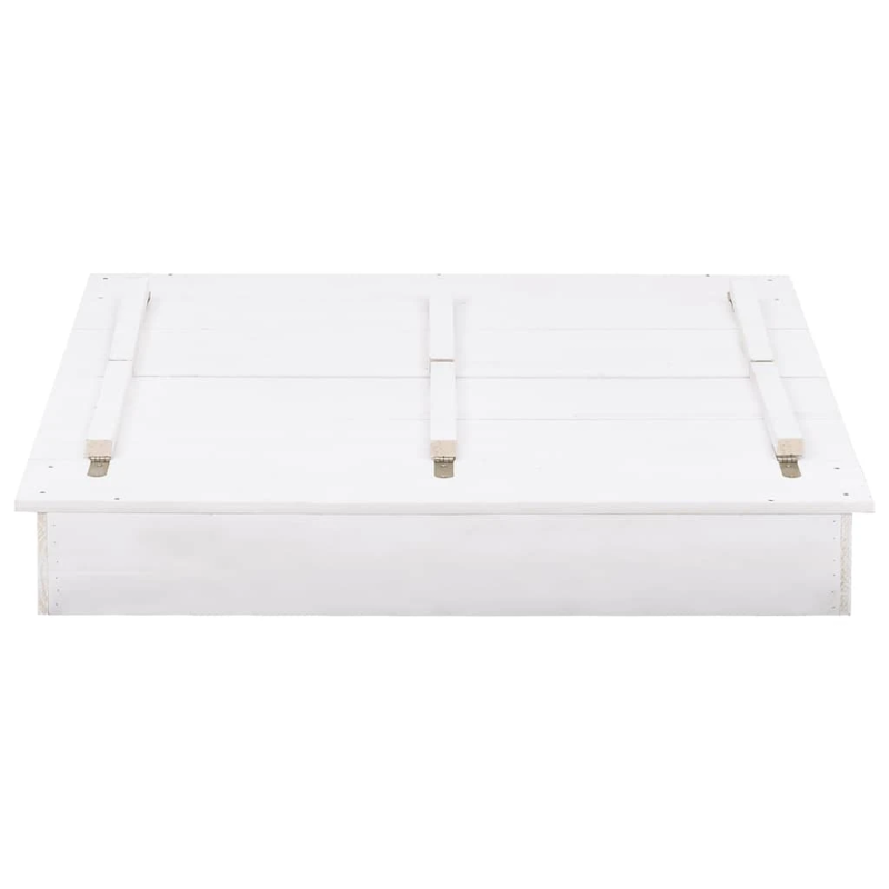 vidaXL smilšu kaste, egles koks, balta, 95x90x15 cm