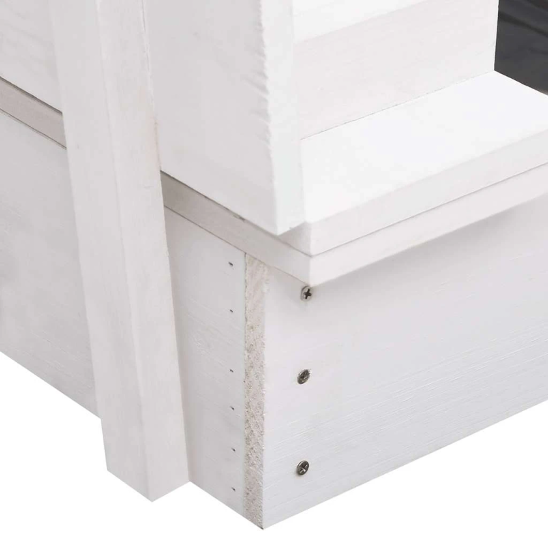 vidaXL smilšu kaste, egles koks, balta, 95x90x15 cm