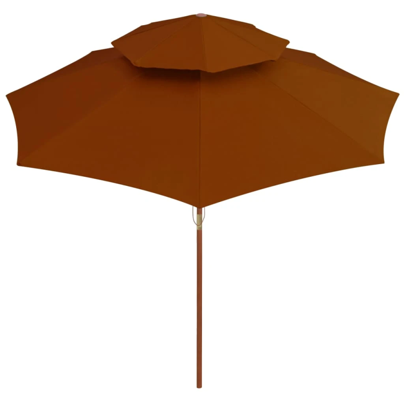 vidaXL saulessargs ar dubultu jumtu, sarkanbrūns, 270 cm, koka kāts