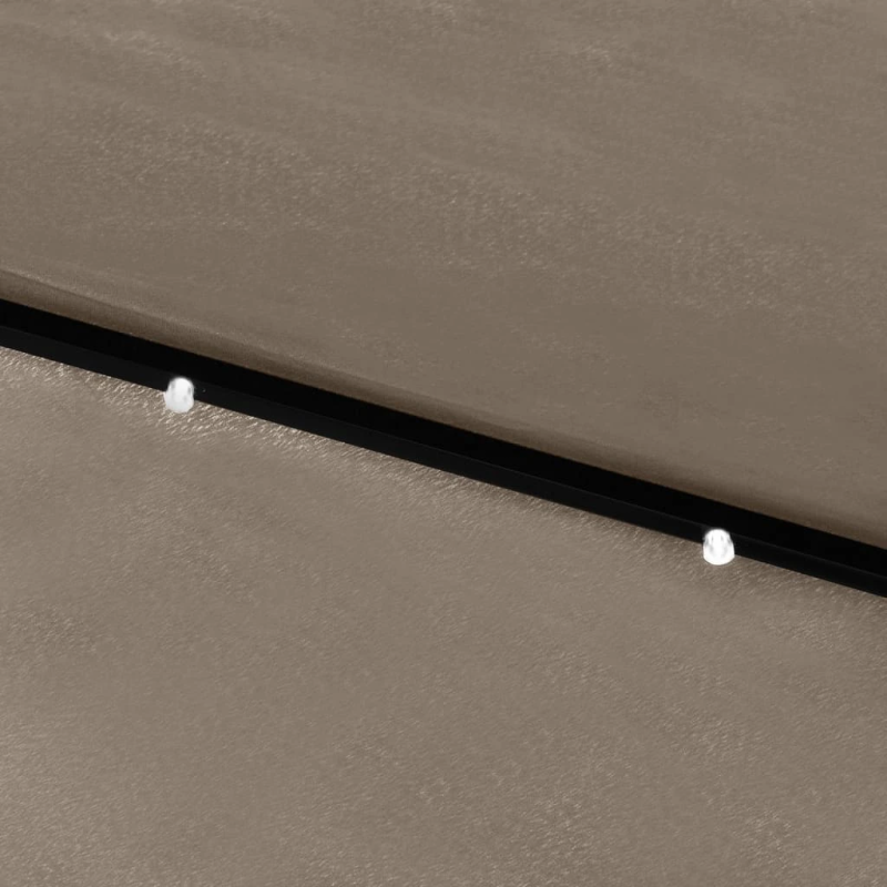 vidaXL saulessargs ar LED un tērauda kātu, 2x3 m, pelēkbrūns