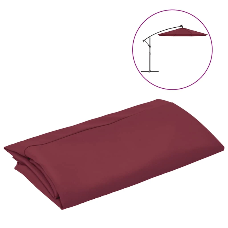 vidaXL saulessarga rezerves audums, bordo sarkans, 350 cm