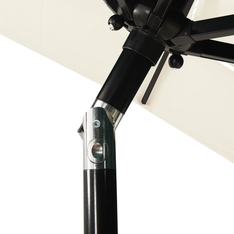 vidaXL 3-līmeņu saulessargs ar alumīnija kātu, 2x2 m, smilšu krāsā