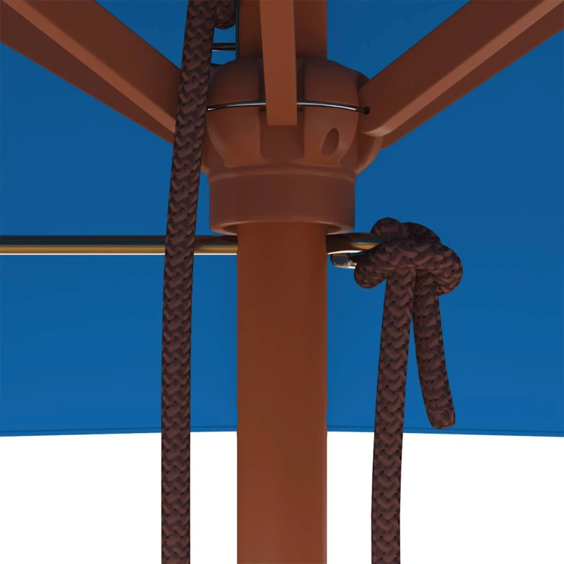 vidaXL dārza saulessargs ar koka kātu, zils, 150x200 cm