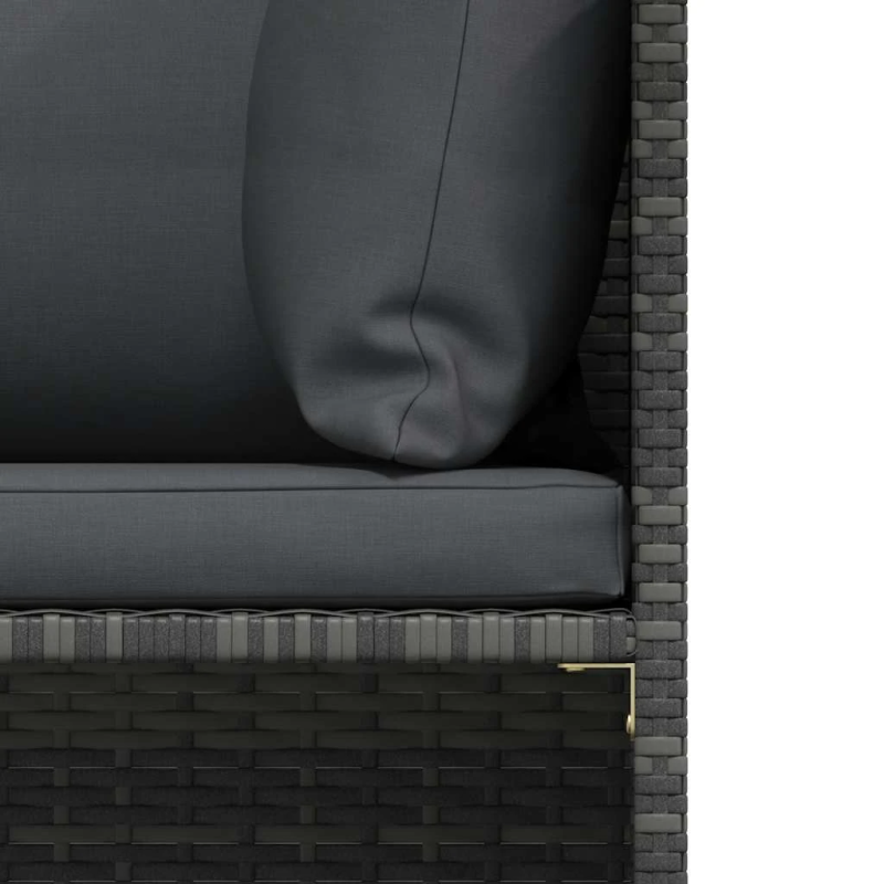 vidaXL dārza dīvāns ar matračiem, pelēka PE rotangpalma