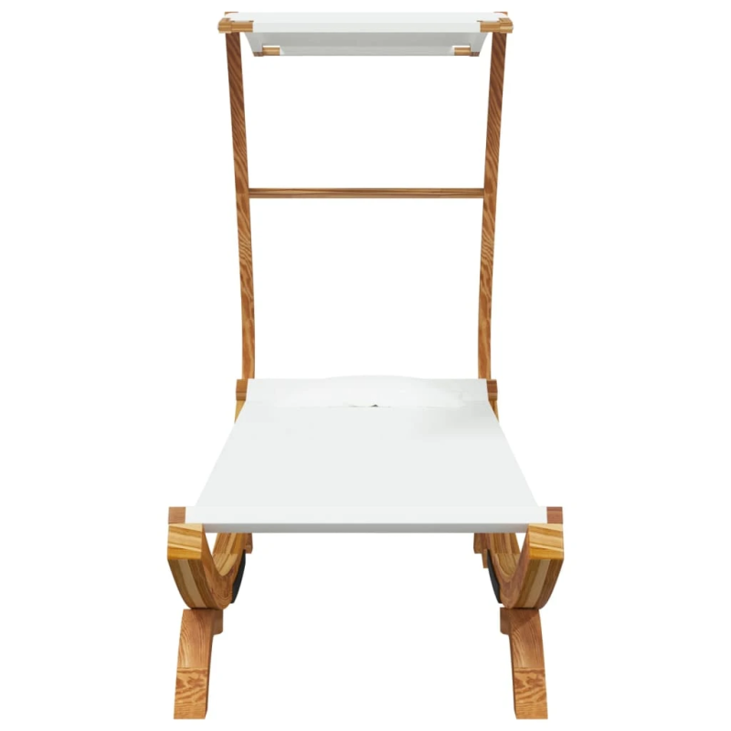 vidaXL āra gulta ar jumtu, 100x190x134cm, liekts masīvkoks, krēmkrāsas