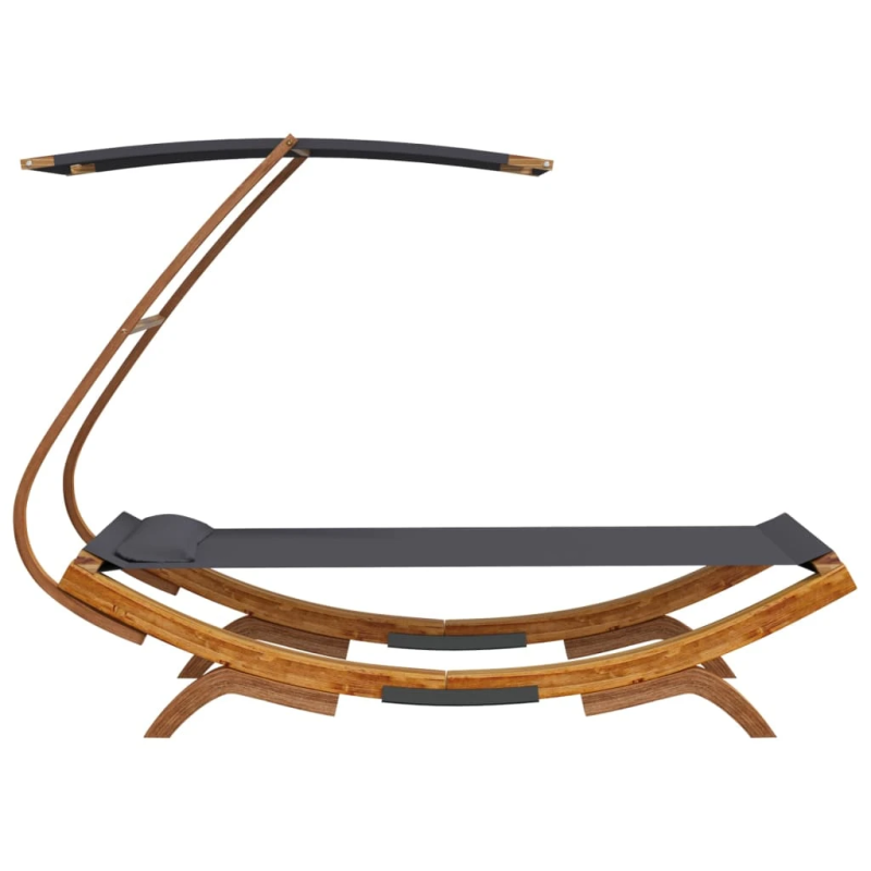 vidaXL āra gulta ar jumtu, 100x190x134 cm, liekts masīvkoks, pelēka