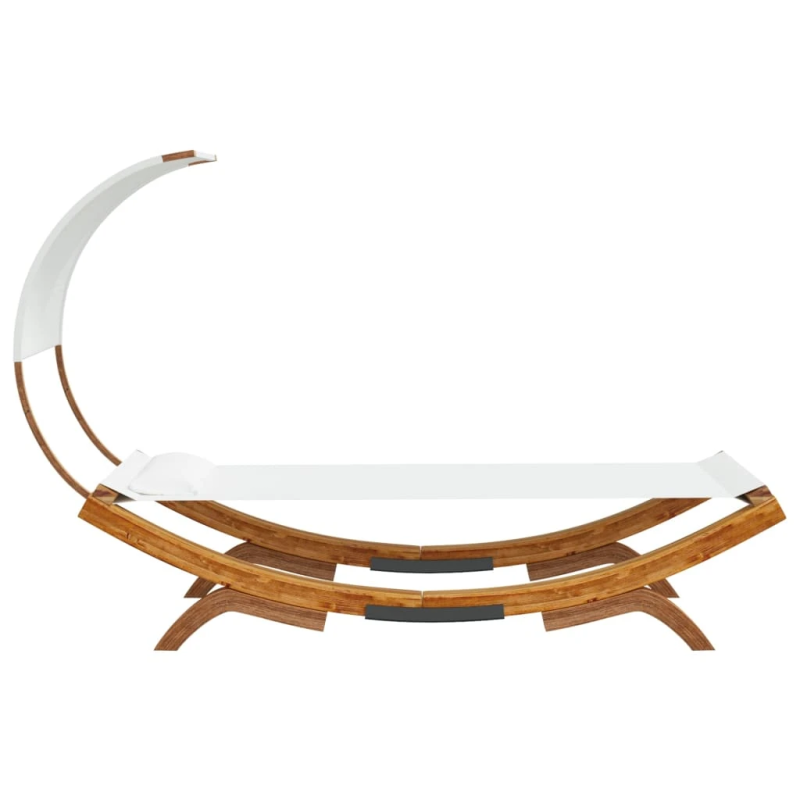 vidaXL āra gulta ar jumtu, 100x200x126cm, liekts masīvkoks, krēmkrāsas