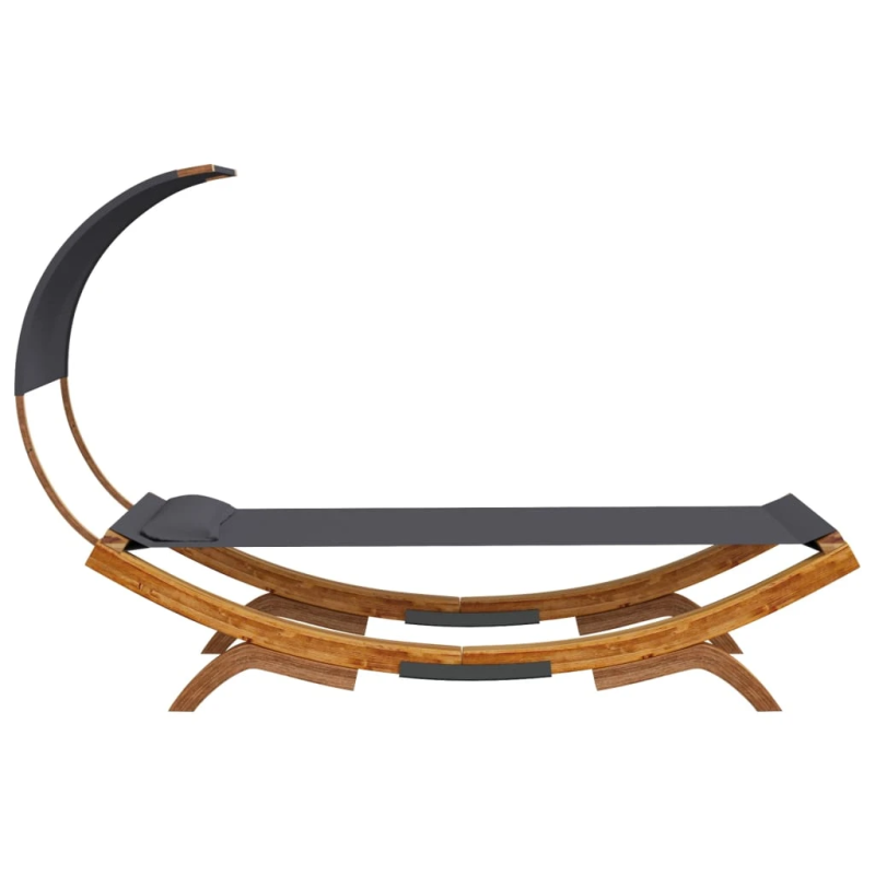 vidaXL āra gulta ar jumtu, 100x200x126 cm, liekts masīvkoks, pelēka