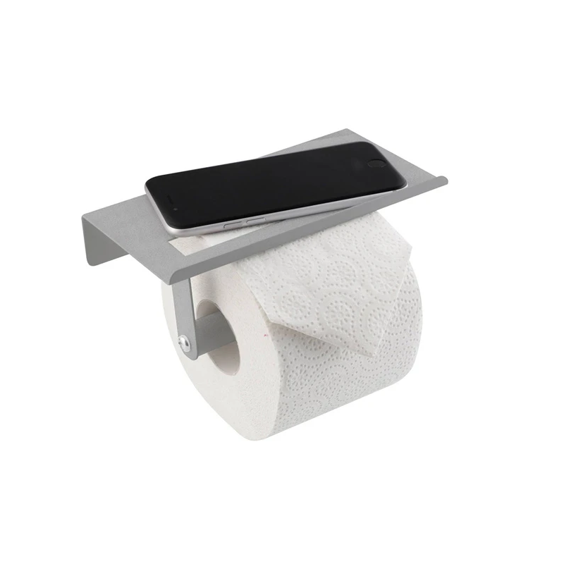 Tualetes papīra turētājs ar plauktiņu