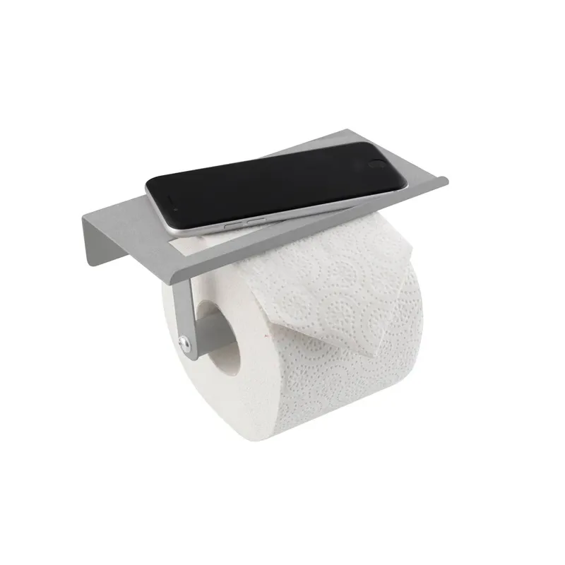 Tualetes papīra turētājs ar plauktiņu
