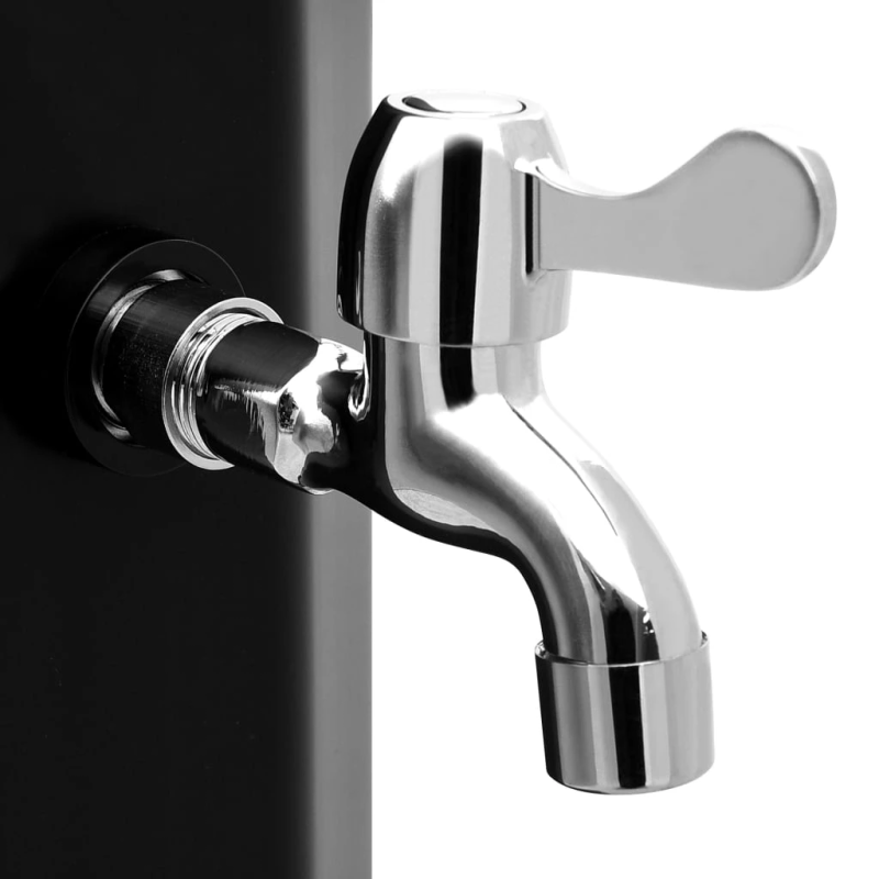 vidaXL āra solārā duša ar dušas galvu un krānu, 35 L, melna