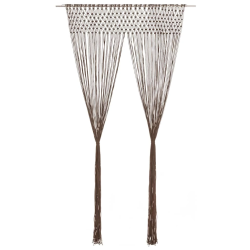 vidaXL aizkars mezglošanas tehnikā, 140x240 cm, pelēkbrūna kokvilna