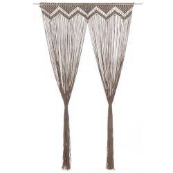 vidaXL aizkars mezglošanas tehnikā, 140x240 cm, pelēkbrūna kokvilna