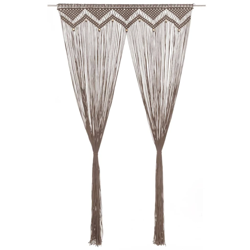 vidaXL aizkars mezglošanas tehnikā, 140x240 cm, pelēkbrūna kokvilna