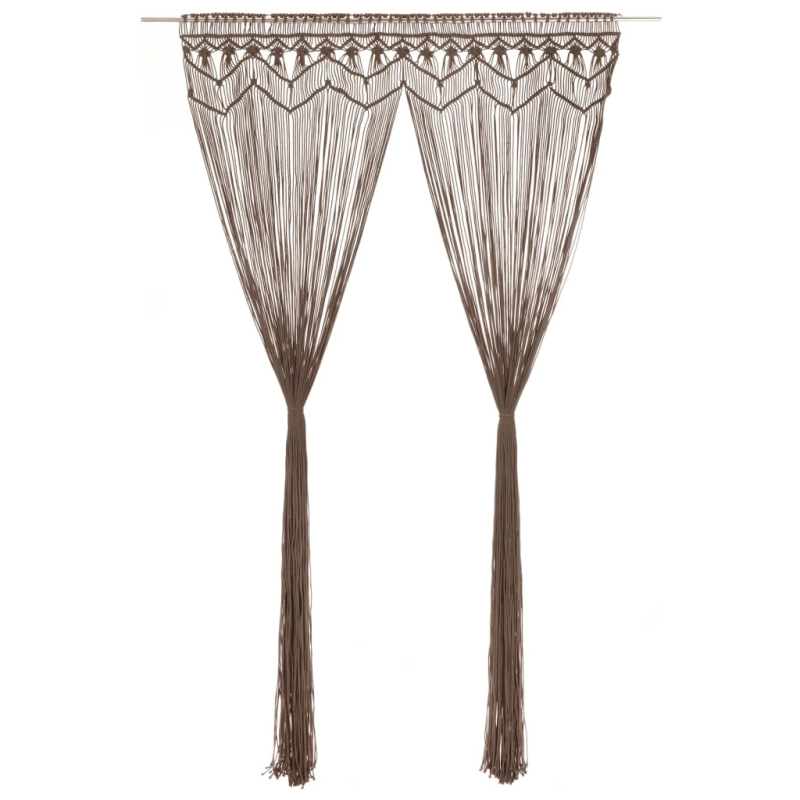 vidaXL aizkars mezglošanas tehnikā, 140x240 cm, pelēkbrūna kokvilna