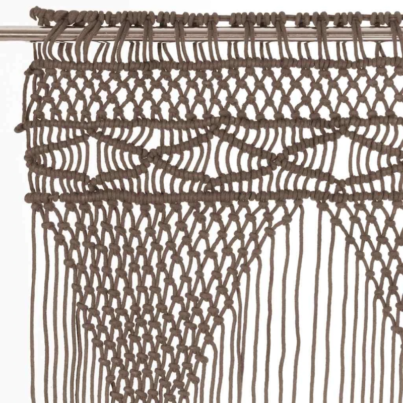 vidaXL aizkars mezglošanas tehnikā, pelēkbrūns, 140x240 cm, kokvilna