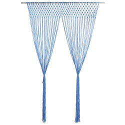 vidaXL aizkars mezglošanas tehnikā, 140x240 cm, zila kokvilna