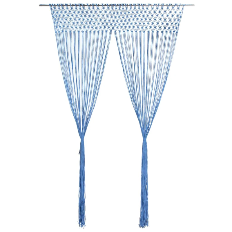 vidaXL aizkars mezglošanas tehnikā, 140x240 cm, zila kokvilna