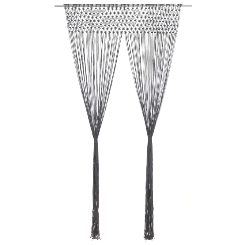 vidaXL aizkars mezglošanas tehnikā, 140x240 cm, pelēka kokvilna