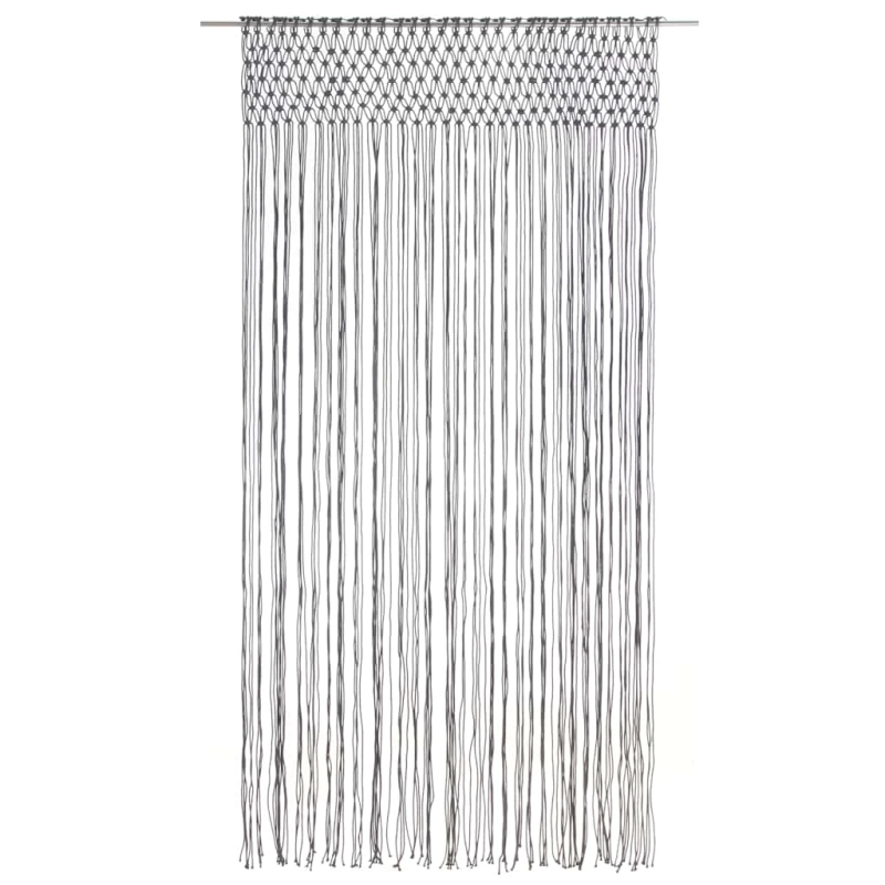 vidaXL aizkars mezglošanas tehnikā, 140x240 cm, pelēka kokvilna