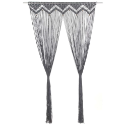 vidaXL aizkars mezglošanas tehnikā, 140x240 cm, pelēka kokvilna