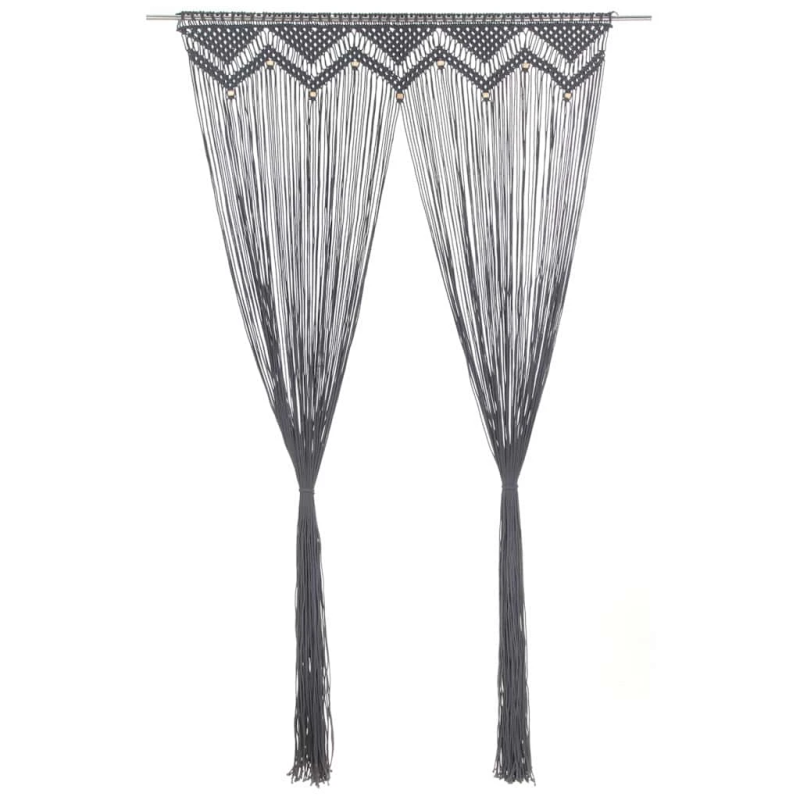 vidaXL aizkars mezglošanas tehnikā, 140x240 cm, pelēka kokvilna