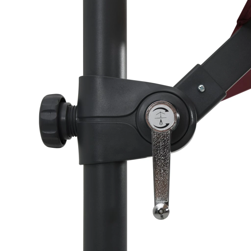 vidaXL saulessargs ar LED gaismām, 250x250 cm, bordo sarkans