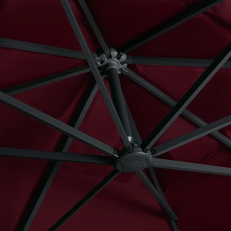 vidaXL saulessargs ar LED gaismām, 400x300 cm, bordo sarkans