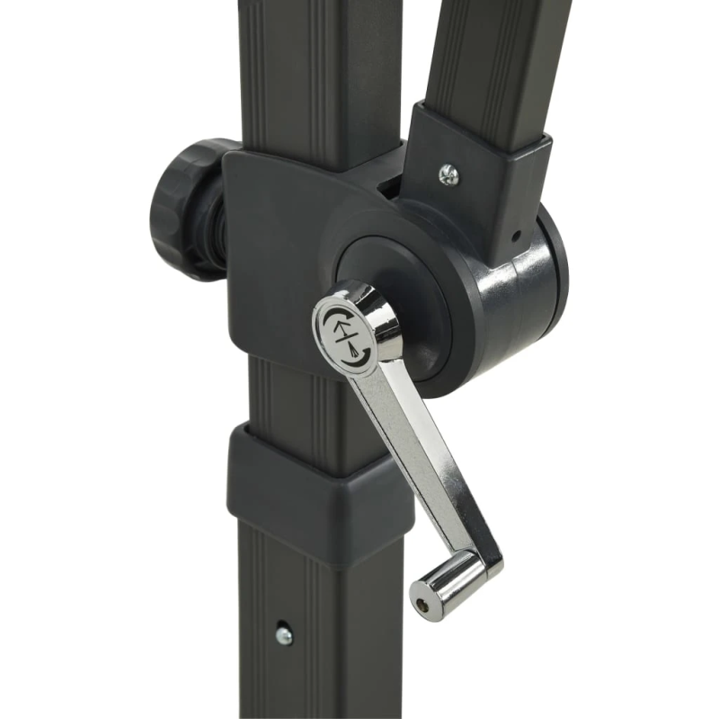 vidaXL dārza saulessargs ar divkāršu jumtu, 250x250 cm, antracītpelēks